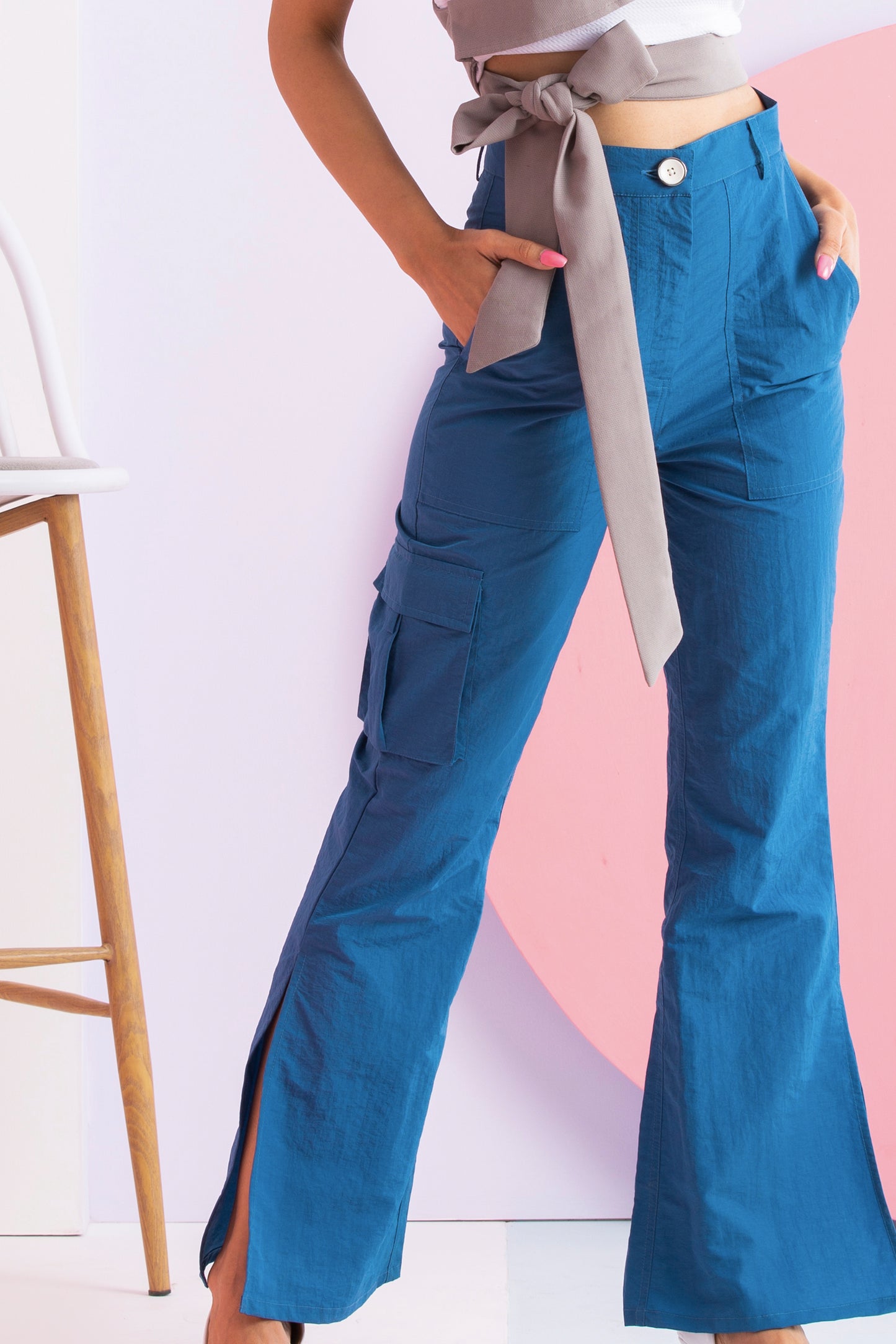 Petrol Blue Cargo Pants