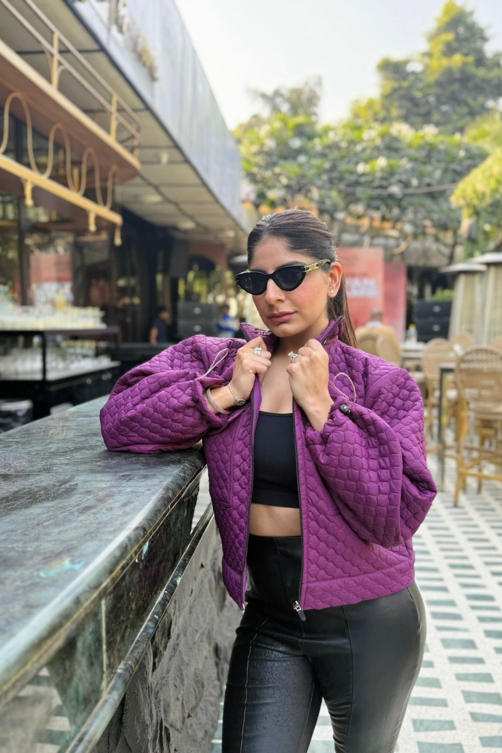 Wine windcheater Jacket