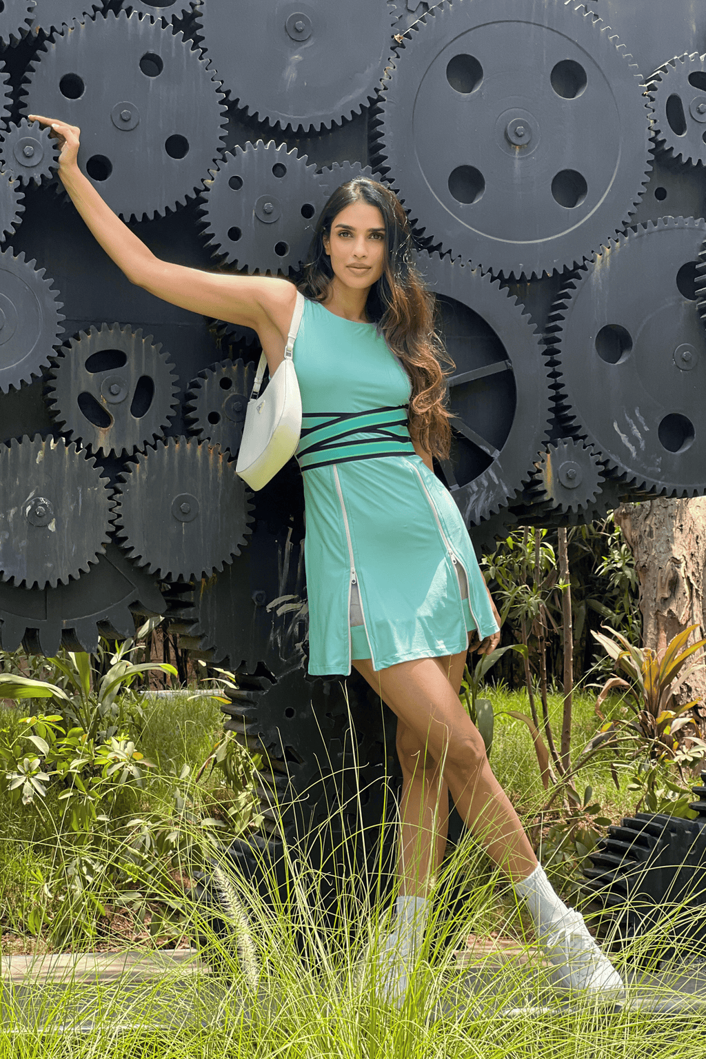 Ekta Bhadana in our Pool Blue Dress