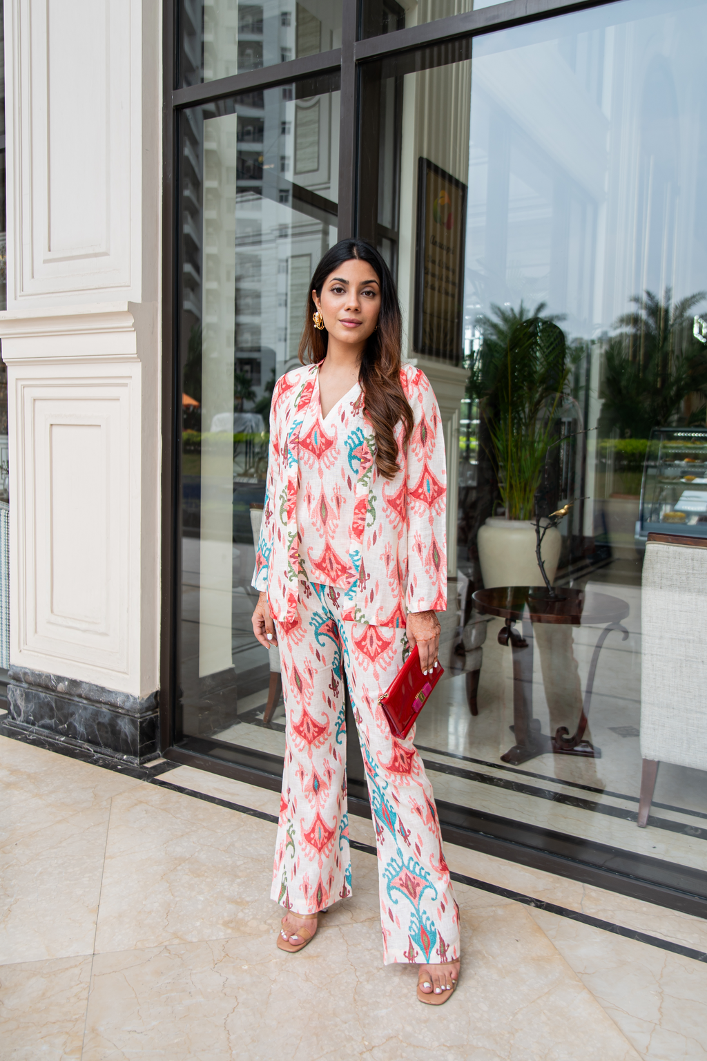 White Ikkat 3 piece set