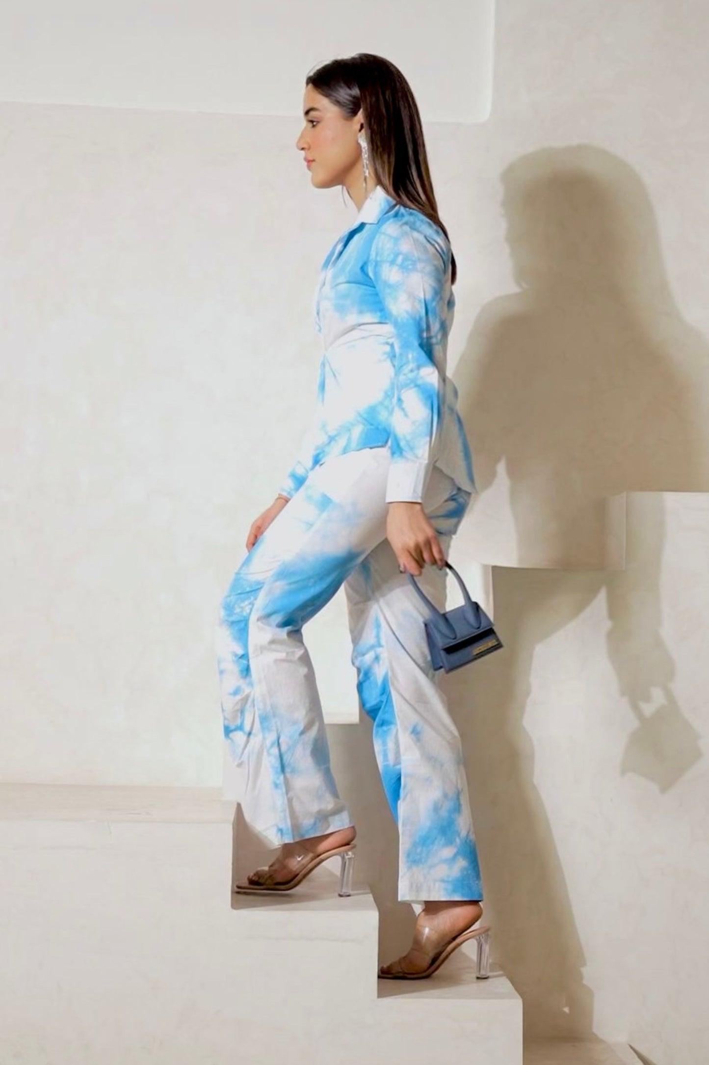 Icy blue tie knot co-ord set