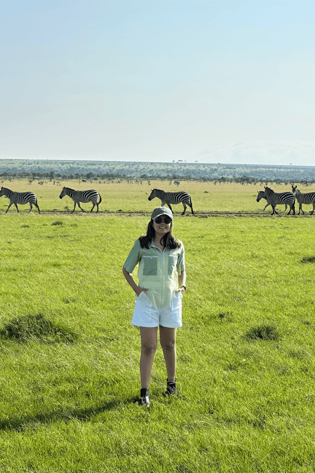 Simran Luthria in Lime and Basil sorbet - Playsuit