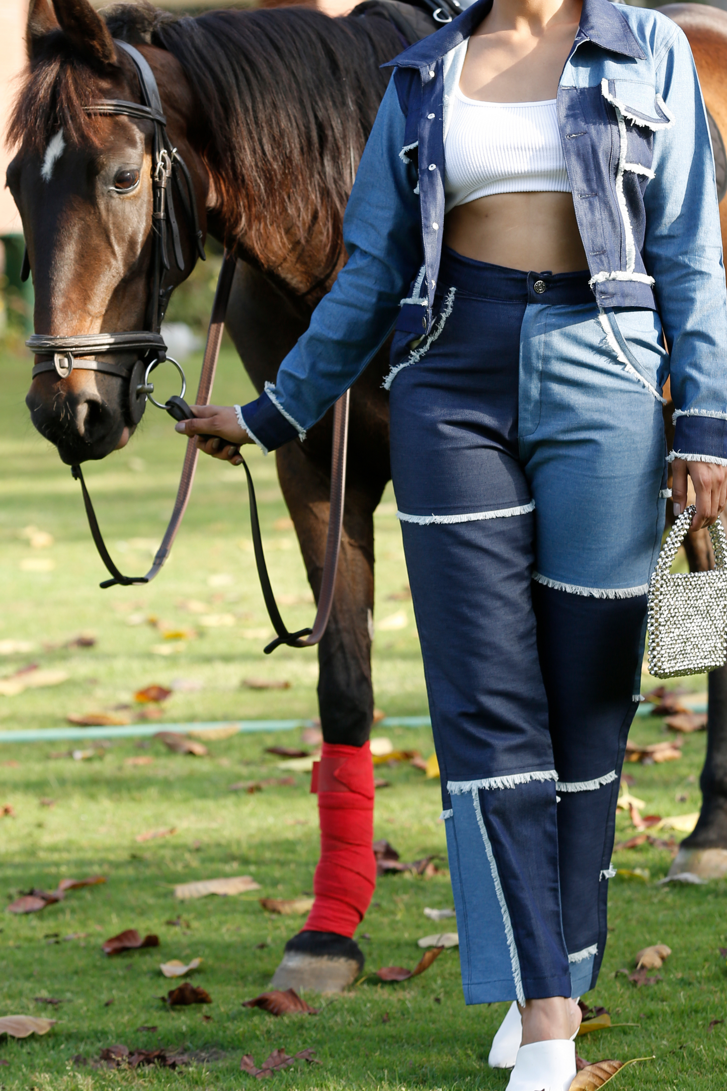 Denim Double color Co-ord set