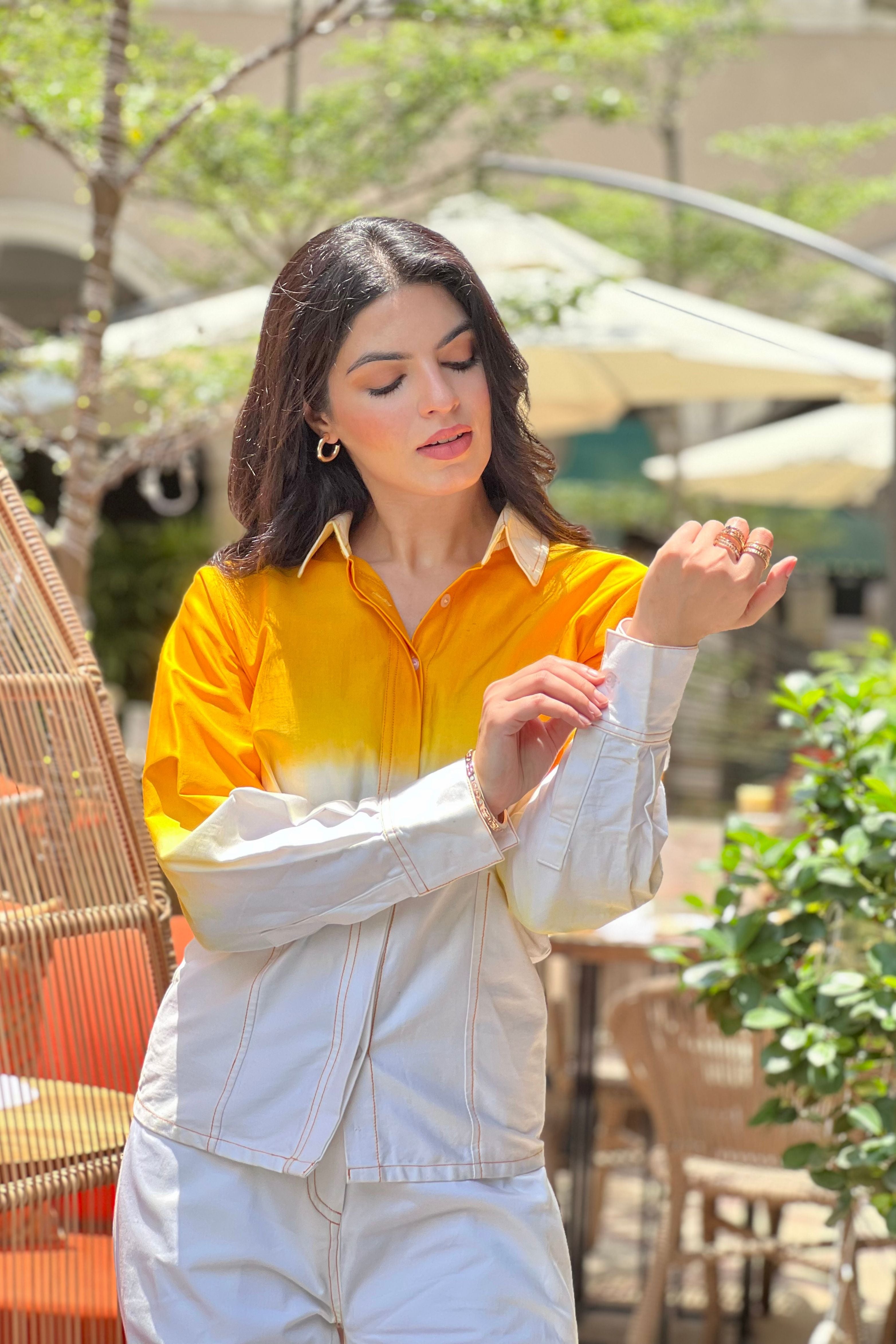 Orange to white corset fit set