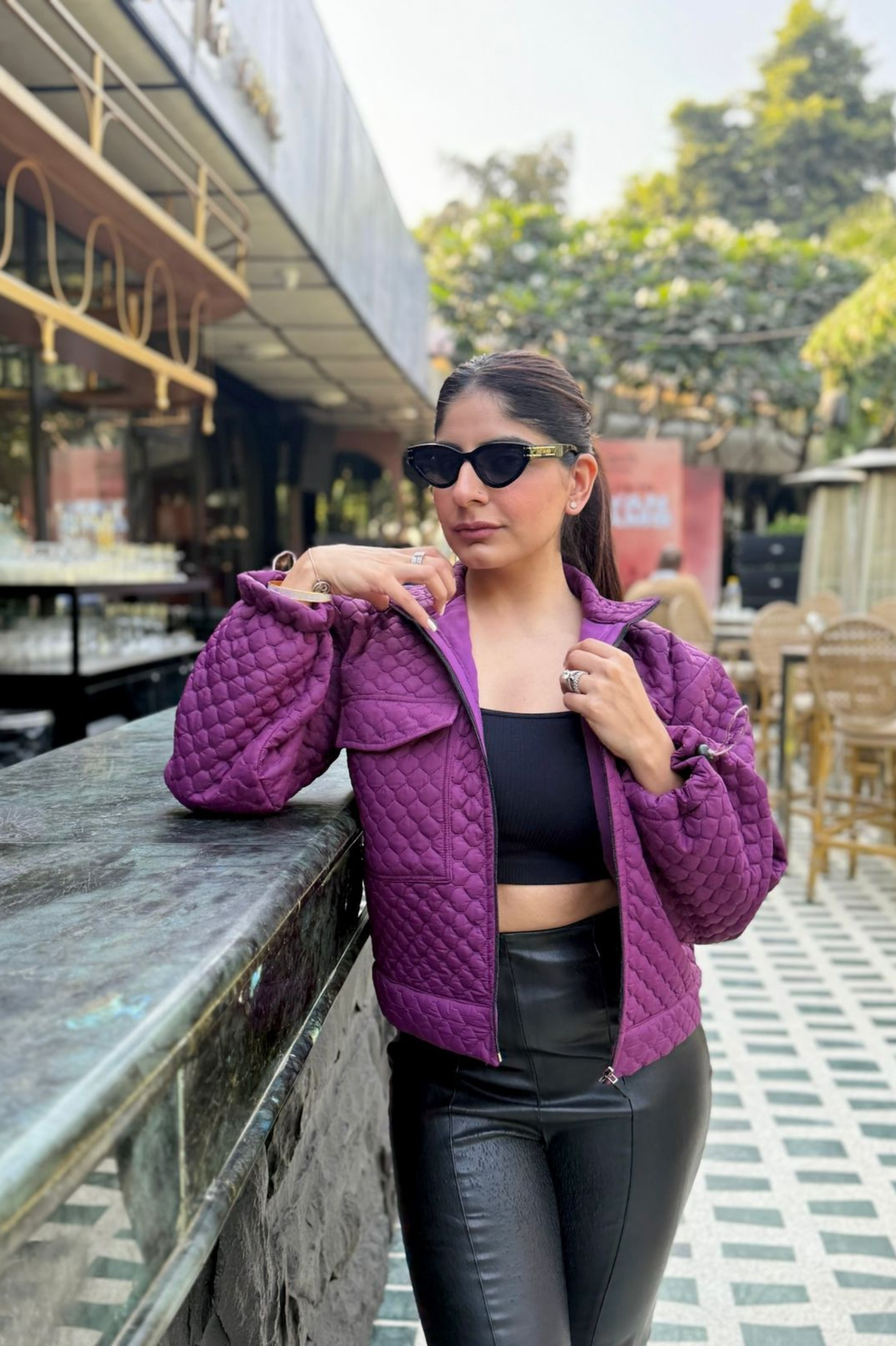 Wine windcheater Jacket