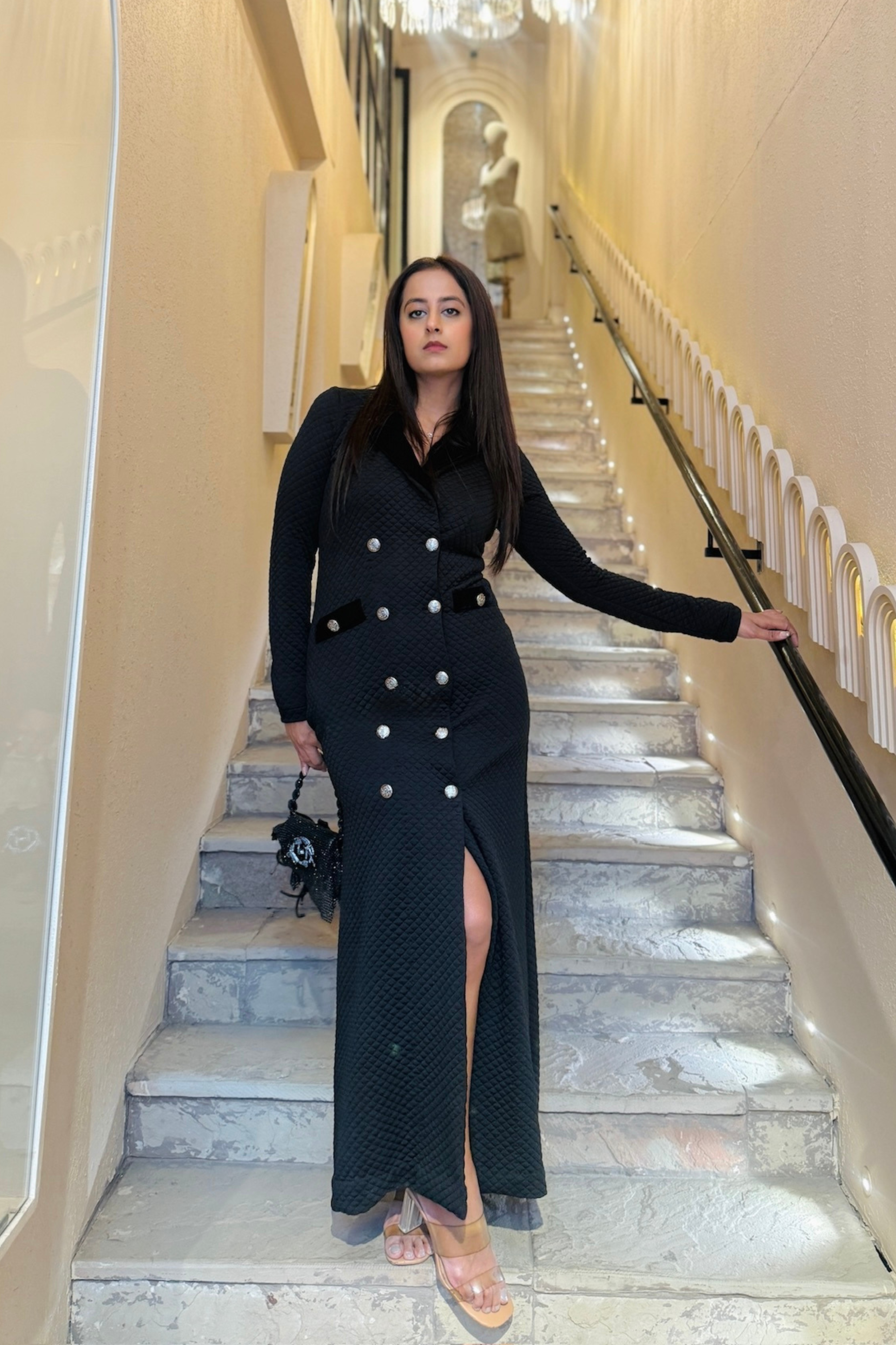 Clara quilted knit dress