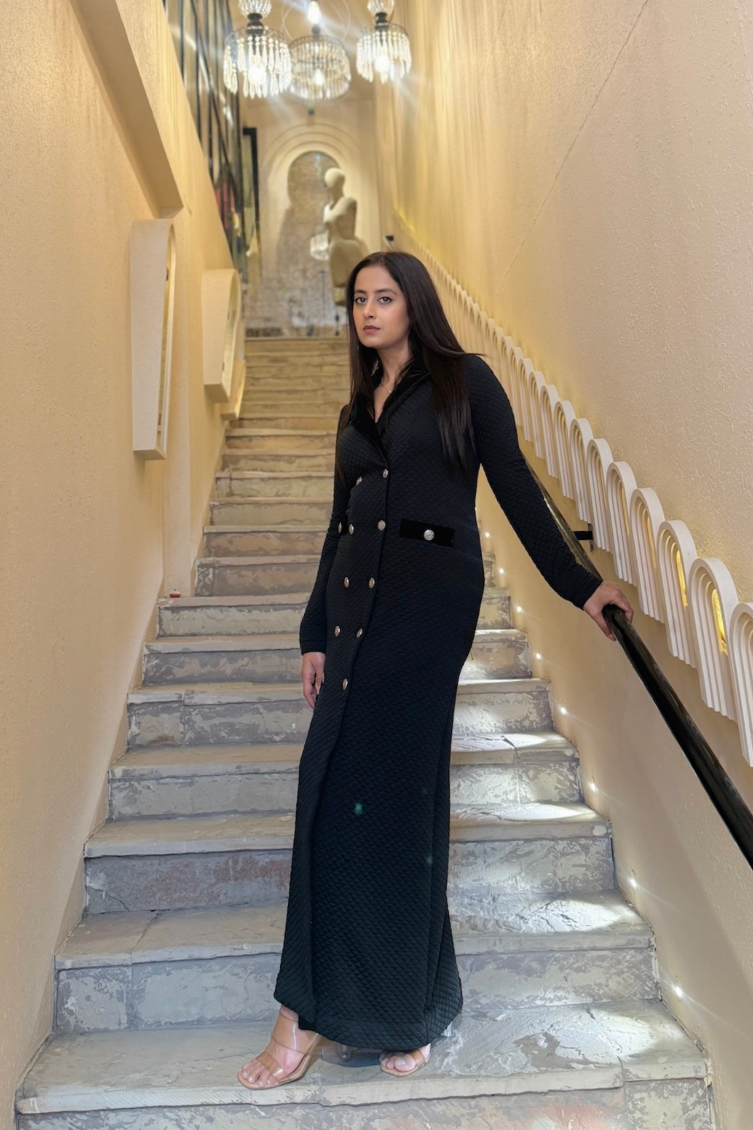 Clara quilted knit dress