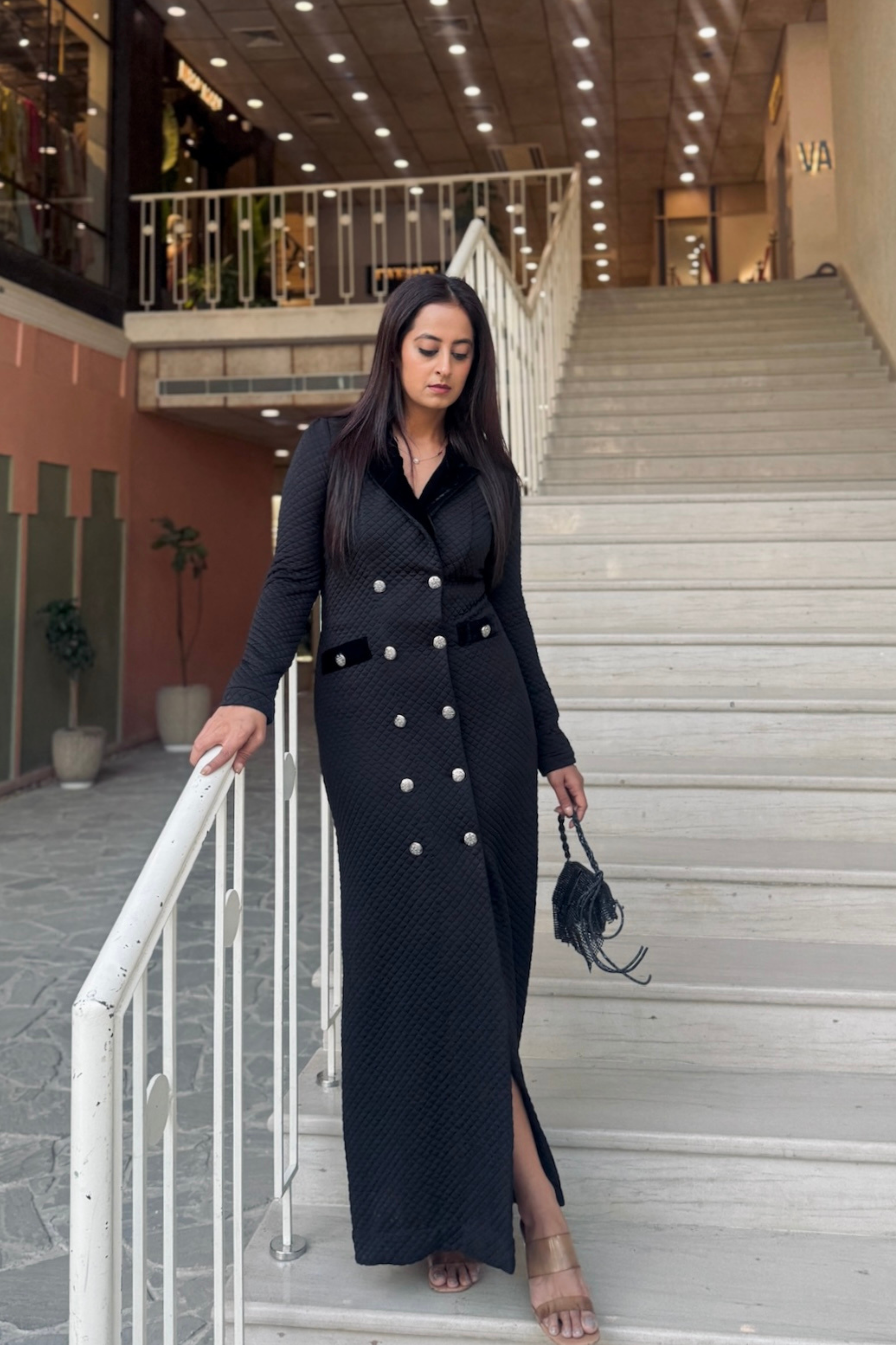 Clara quilted knit dress