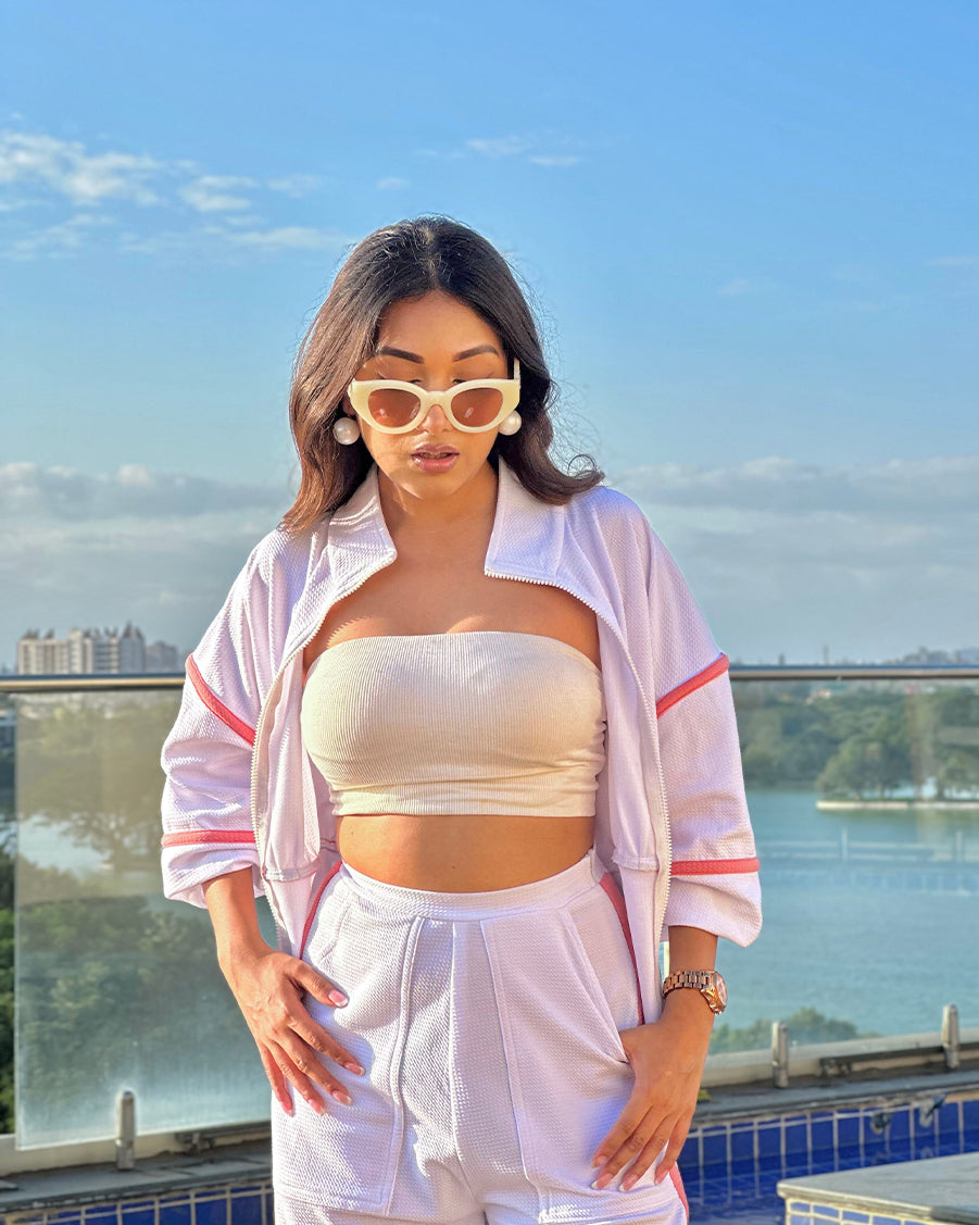 Cipia Artul in our White corset jacket and pants set