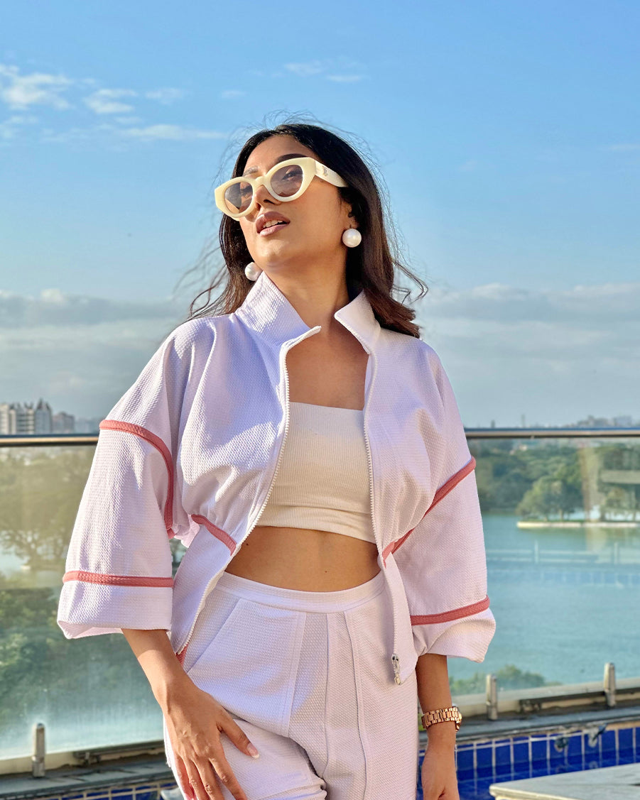 Cipia Artul in our White corset jacket and pants set