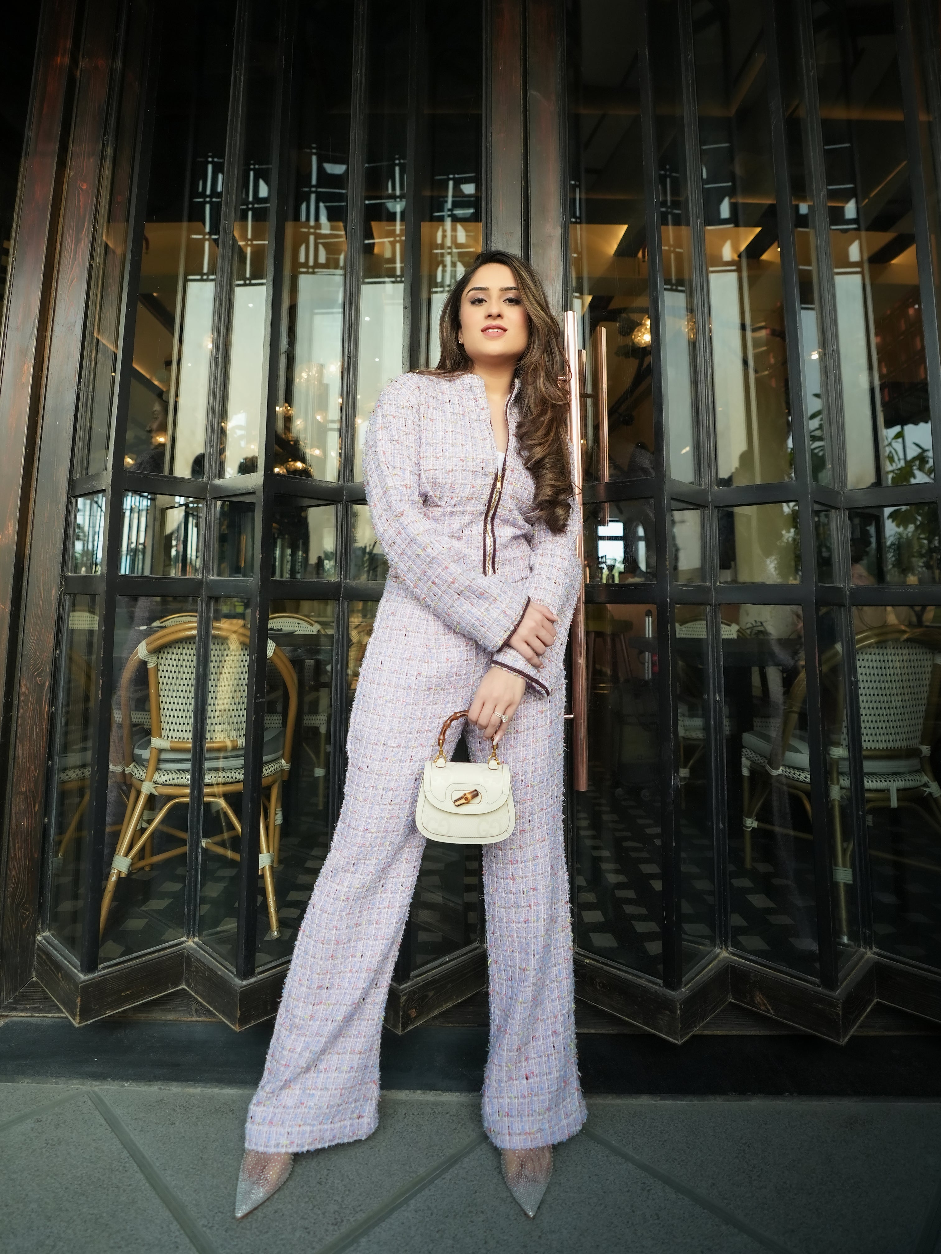 Lavender Corset Jacket with Flared Pants