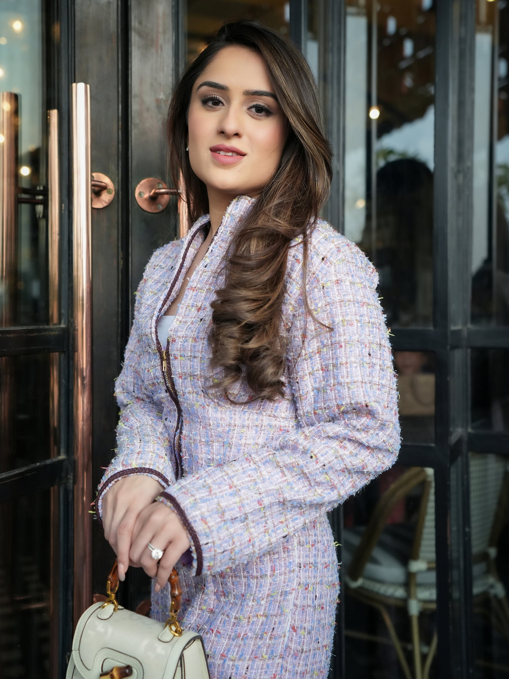 Lavender Corset Jacket with Flared Pants