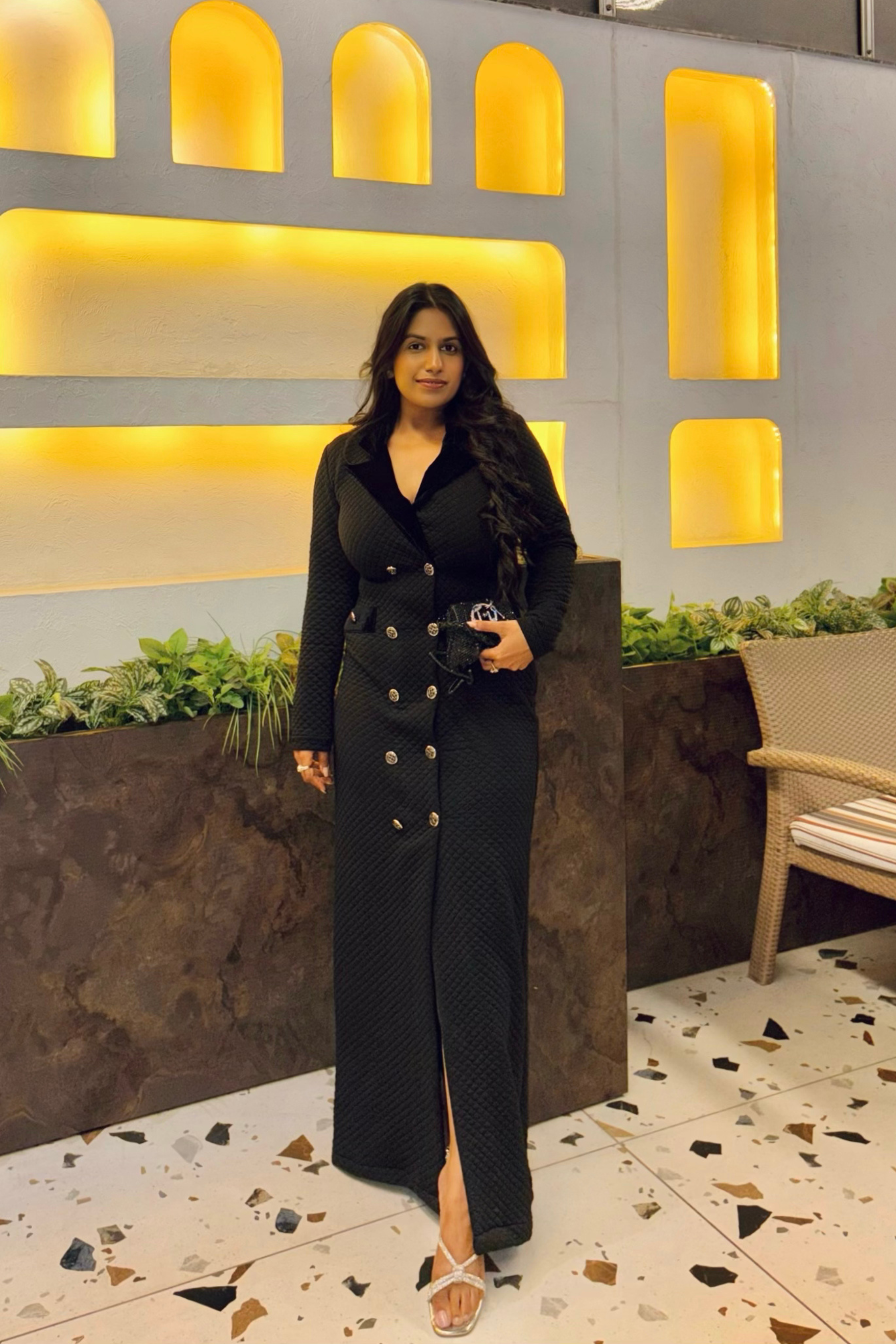 Clara quilted knit dress