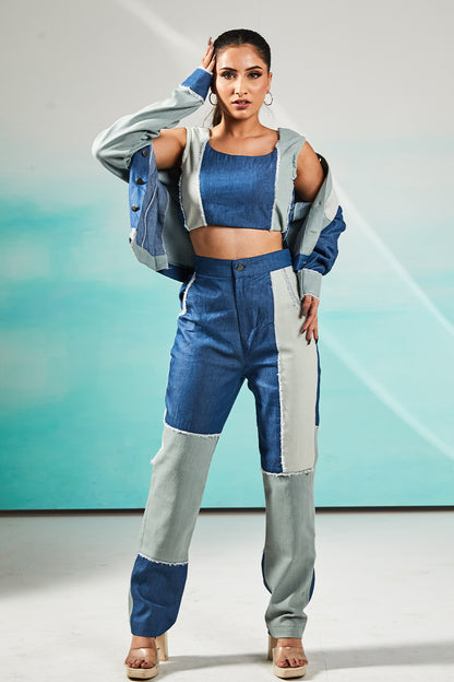 Three piece colour block set