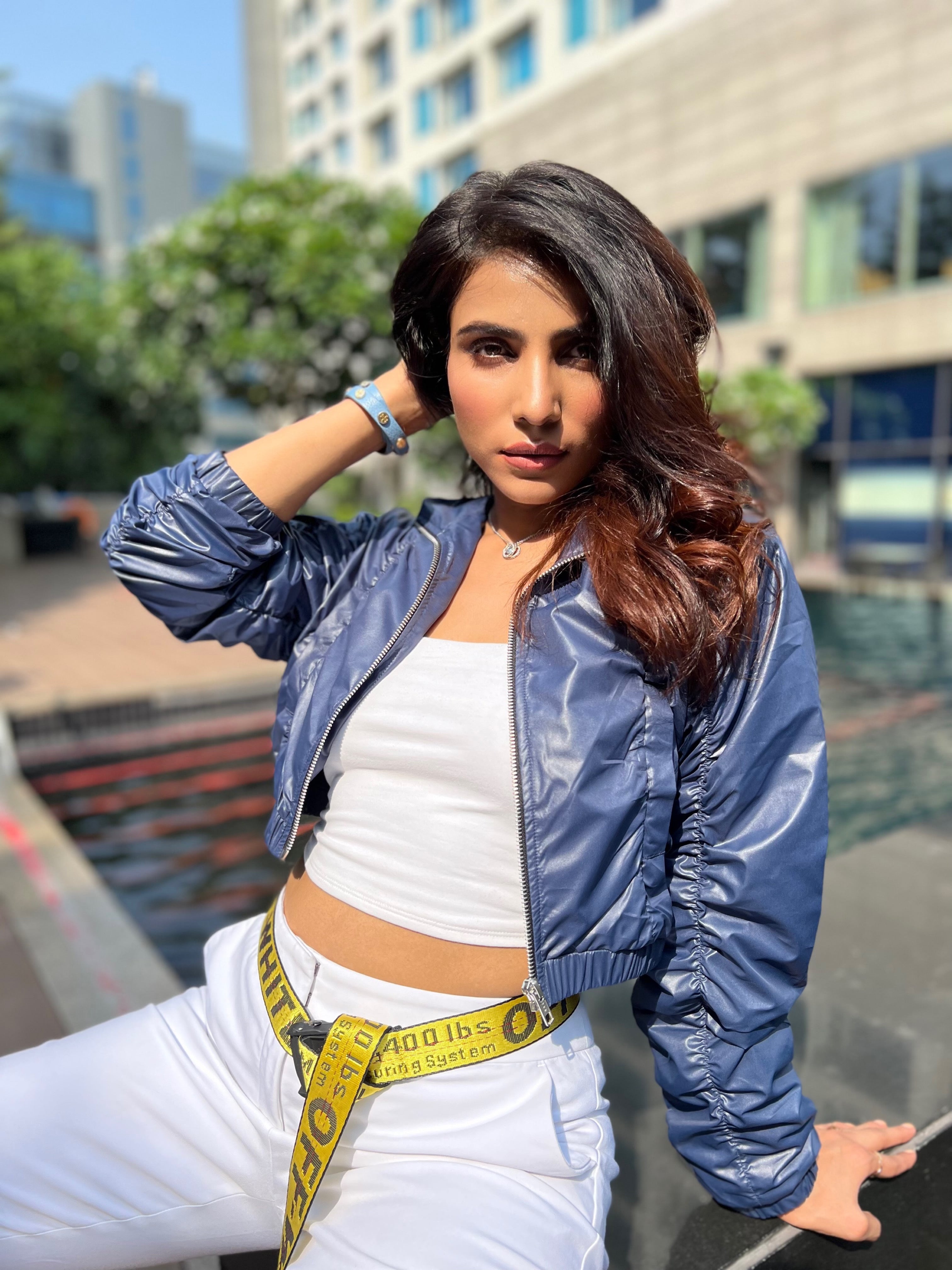 Blue Wrinkled Jacket