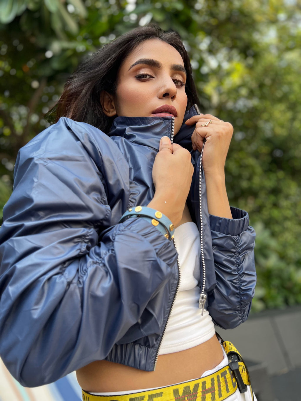 Blue Wrinkled Jacket