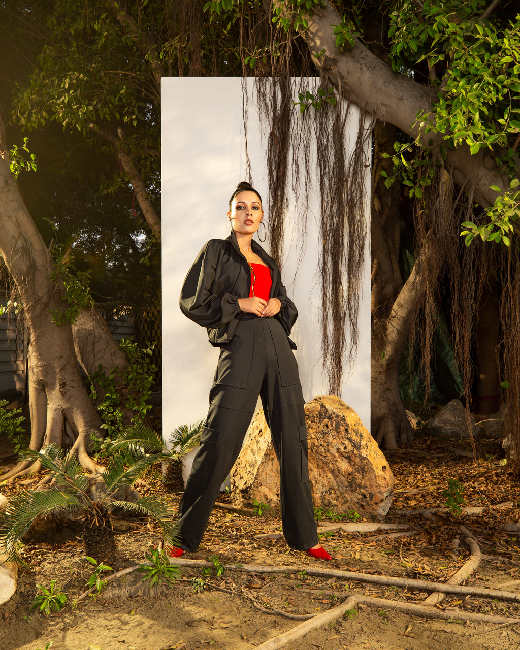 Black Corset Bomber Jacket