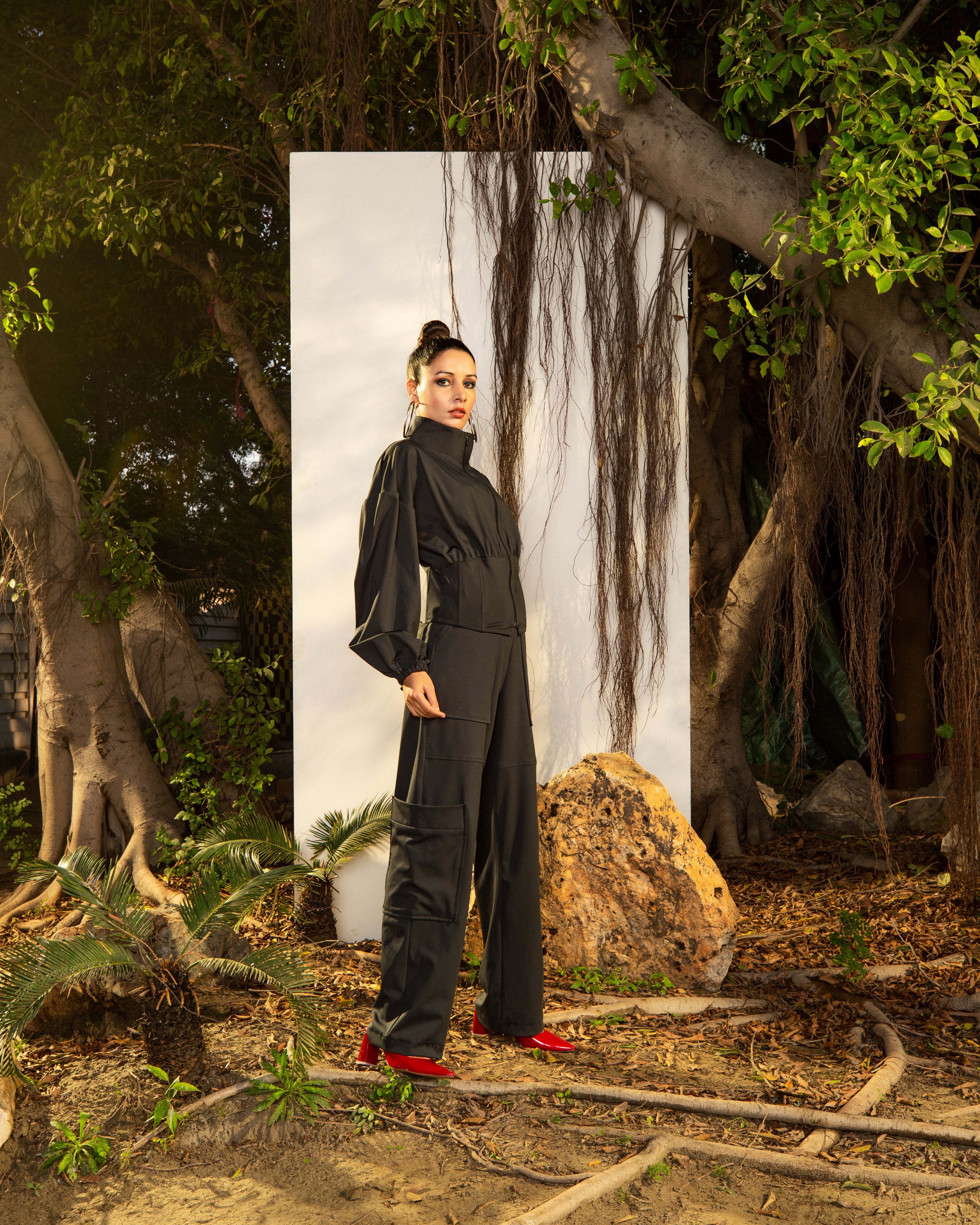 Black Corset Bomber Jacket