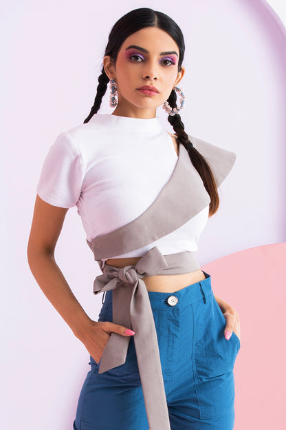 White top with Overlapping Flap