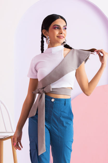 White top with Overlapping Flap